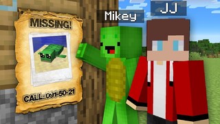 We're MISSING our lost TURTLE In Minecraft Baby JJ and Mikey challenge (Maizen Mizen Mazien)