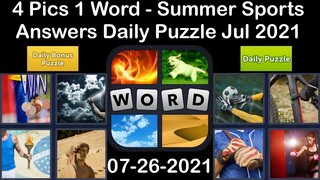 4 Pics 1 Word - Summer Sports - 26 July 2021 - Answer Daily Puzzle + Daily Bonus Puzzle