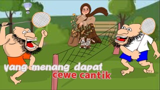 ulah pertandingan badminton 2 saudara yang bodoh//animasi lucu terbaik