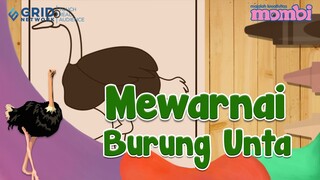 Menggambar dan Mewarnai Burung Unta – Menggambar Bersama Mombi