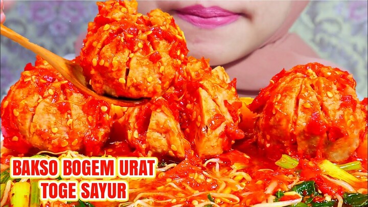 MENGGERENJEL‼️ASMR BAKSO BOGEM URAT MERCON TOGE SAYUR KUAH EXTRA PEDAS | ASMR INDONESIA