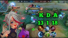 13 Kill !!! Melissa Gold Laner acak2 musuh | MLBB Mobile Legend