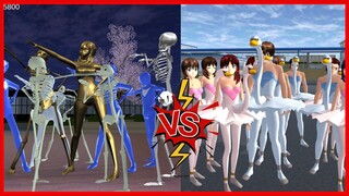 Ballet Team fight with Yakuza, Monster - SAKURA School Simulator