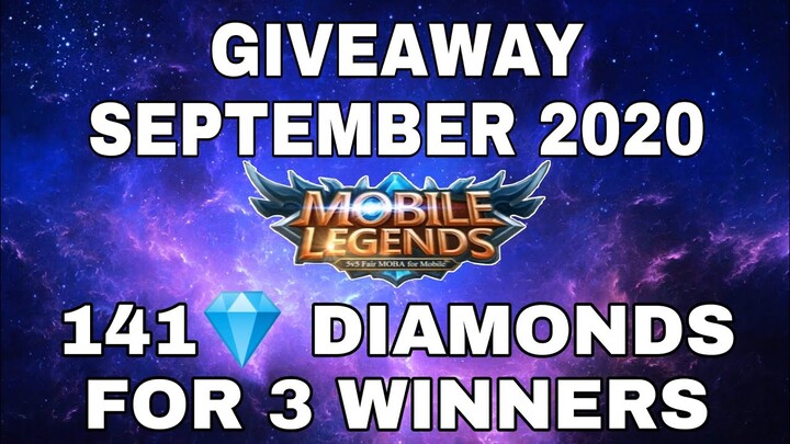 GIVEAWAY SEPTEMBER 2020 | FREE DIAMONDS MOBILE LEGENDS | MOBILE LEGENDS GIVEAWAY