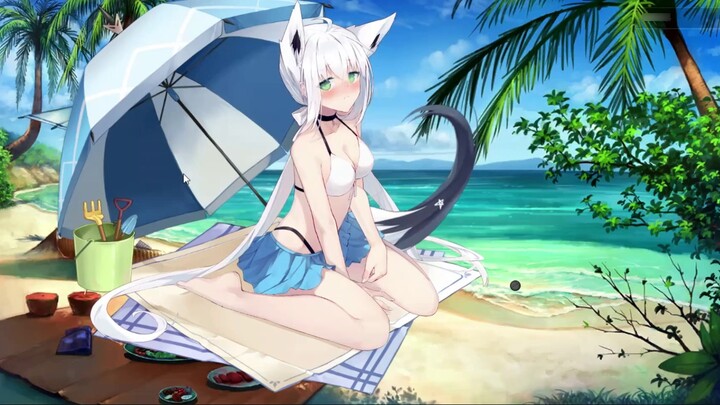 [ Azur Lane /Live2D] Beach Fox Live2D Show! Come touch fubuki's soft tail