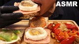 ASMR EATING TOASTED BREAD WITH TURKEY HAM & EGG, TOMATO & AVOCADO, STIR FRIED CARROT & RED BELL PAPE