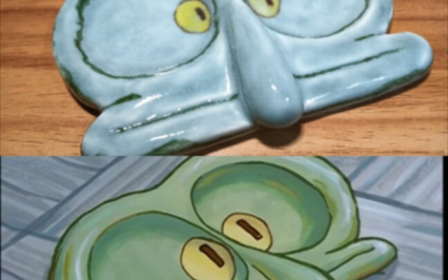 I made a Squidward plate that got squashed by *ass*