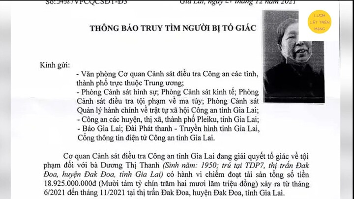 Cụ bà 72 tuổi 'LỬA ĐẢO 19 TỶ ĐỒNG' bị công an phát thông báo 'TRUY TÌM' #lifestyle