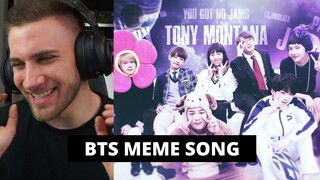 IM DONE 😂😂 SO I CREATED A SONG OUT OF BTS MEMES - Reaction