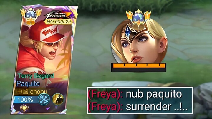 GOODBYE TRASHTALKER FREYA!! TRASHTALKER GOT DESTROYED (he quit) - MLBB