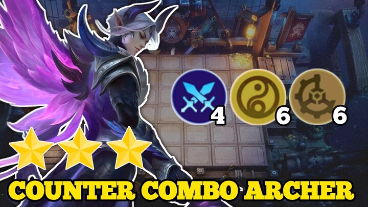 COUNTER COMBO ARCHER!! 4 SWORDSMAN 6 CADIA 6 MECHA ERA!! MOBILE LEGENDS MAGIC CHESS