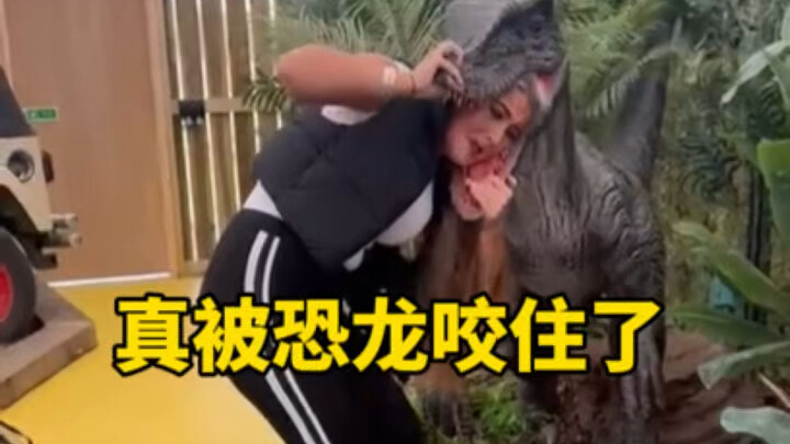 万万没想到恐龙模型也会咬人