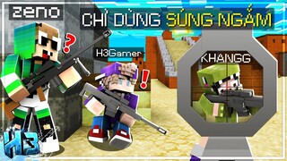 NoobTeam Chỉ Dùng Mỗi SÚNG NGẮM Trong TỬ CHIẾN Free Fire Minecraft! 100 Mạng?? | #22 - MINI GAME