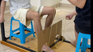 Ask your friends to come and watch the leg stretching challenge