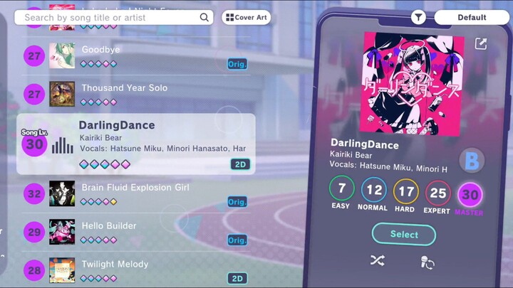 DarlingDance Master difficulty level 30 FULL COMBO!