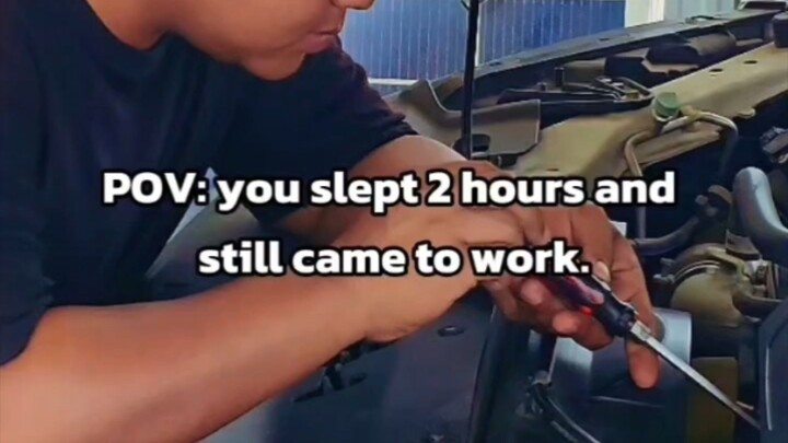 POV: you slept 2 hours and still came to work.