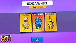 I Want SUSHIMI & NINJA PEEL 🍣🍌 SKINS | NINJA WHEEL - Stumble Guys
