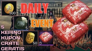 5 KEPING KUPON CRATE GERATIS TIAP HARI!!! PROMO SKIN PARASUT - PUBG MOBILE