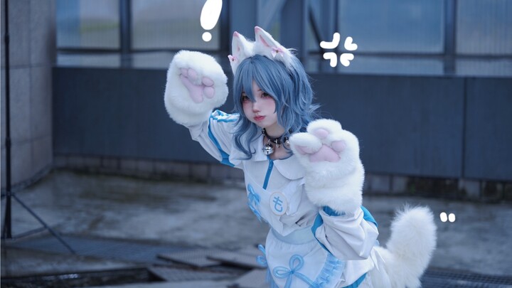 抓一只国漫的蓝发猫娘！她的尾巴还会摇诶！是真的！