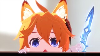 "Ayo bertarung, sobat? ^^ Atau apakah Anda memiliki seseorang yang ingin Anda kalahkan?" Dadalia - Cat Ear Switch - Sheng He [Genshin Impact MMD]