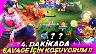 4. DAKİKADA SAVAGE İÇİN TOPTAN BOTA KOŞUYORUM Ixia Jin - Mobile Legends