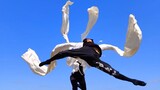 双水袖飞舞在伦敦海德公园。