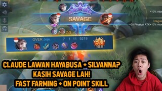 CLAUDE LAWAN HAYABUSA + SILVANA ?! KASIH SAVAGE DULU BOS - Mobile Legends