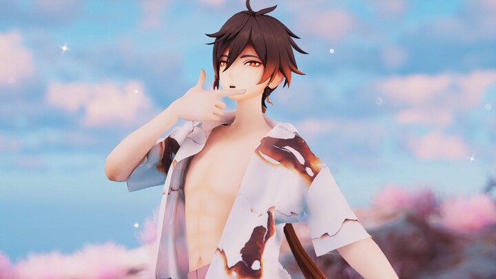 ❤♥[ Genshin Impact / Zhongli MMD]❤QUEENCARD❤ Summer Special❤[4K/Cloth/C4D]♥❤