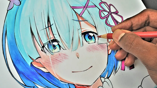 How To Draw --Rem (Re Zero) Re ชีวิตในโลกที่แตกต่างจากศูนย์