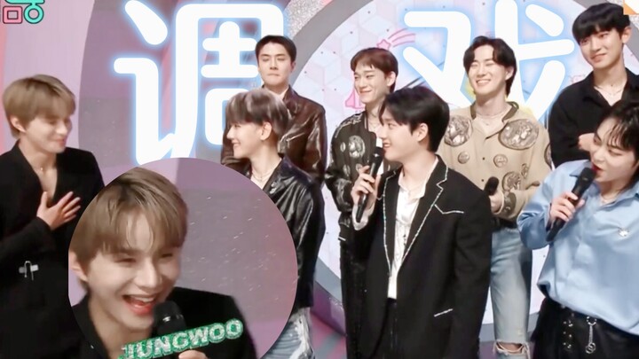 [บรรยายจีน] ดงอูถูกเซฮุน ดีโอ และแบคฮยอนแกล้งติดๆ กัน 🤣 230715 บทสัมภาษณ์ EXO ในรายการ Music Core