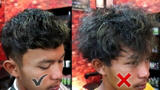 gaya rambut ikal bergelombang, agar terlihat keren