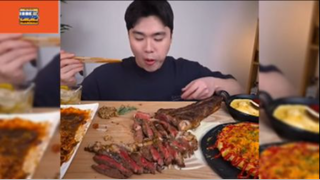 Mukbang bò bít tết Hàn Quốc #anngon