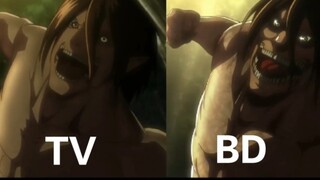 Differences between the TV version and Blu-ray of Attack on Titan Season 1 (Attack on Titan vs. Atta