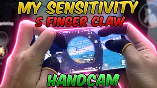 My Sensitivity Settings & 5 Finger Claw Handcam (PUBG MOBILE) Tips and Tricks