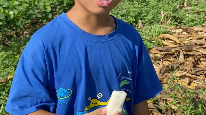 This sly guy downed my popsicle in one gulp.