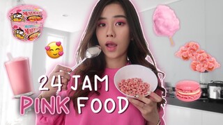 24 JAM CUMAN MAKAN YANG WARNA PINK DOANG!!!