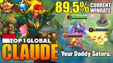 Deadly Top 1 Claude With 89,5% Current Winrate | Top 1 Global Claude Gameplay ~ Mobile Legends