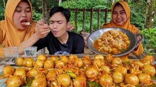 Hujan Deres.. Makan Yang Pedes Pedes.. Masak CILOK MERCON AYAM SUWIR, Enak Gurih Dan Bikin Ketagihan