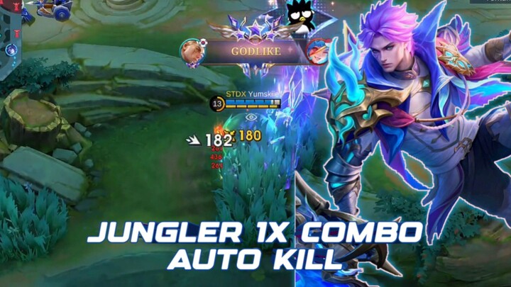 JUNGLER 1X COMBO AUTO KILL GILAAAAA - MOBILE LEGENDS