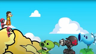 Plant vs Zombies ✔️ Gatling Pea + squid  game  VS   9999 Zombies -- PVZ funny moments  2022 🅿176