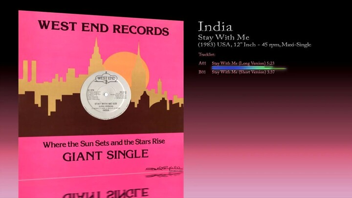 India (1983) Stay With Me [12' Inch - 45 RPM - Maxi-Single]