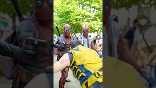 🥊 Deadpool VS Wolverine - Cosplay FIGHT! 💥🫢 #shorts