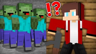 JJ Escape from Mikey Zombie Apocalypse in Minecraft Challenge (Maizen Mazien Mizen)