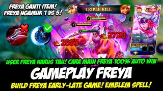 FREYA GANTI ITEM❗CARA MAIN FREYA META TERBARU + BUILD FREYA TERSAKIT 2024❗GAMEPLAY FREYA TOP GLOBAL