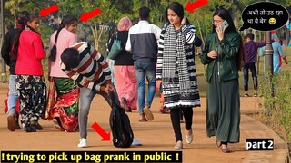 trying to pick up bag prank in public || part 2 || Prank Video || @12millprank