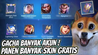 AWAS NYESAL GACHA DISINI ! NEKAT GACHA DI BANYAK AKUN DEMI PANEN BANYAK SKIN ML