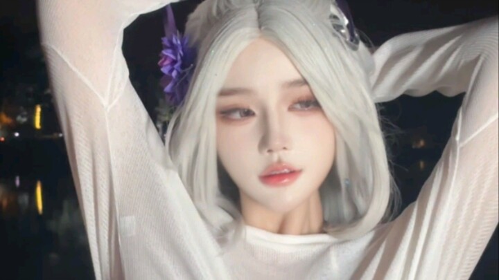 beautiful girl at night