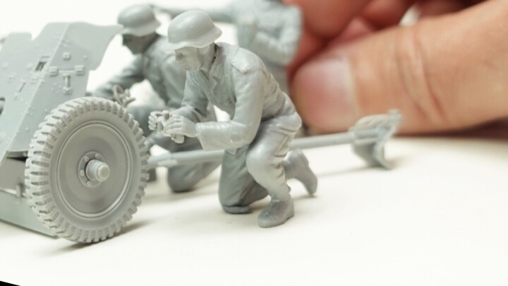 Soldier figure making demonstration Dragon 1/35 3.7cm Pak35/36 anti-tank artillery figure combinatio
