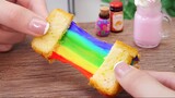 DIY Miniature Rainbow Cheese Sandwich Recipe - ASMR Cooking Mini  #cookingvideo #miniaturekitchen