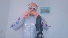 ASMR Eating Frozen Banana Ice Cream (Intense Mouth Sounds/Licking Triggers + Rain Sounds)